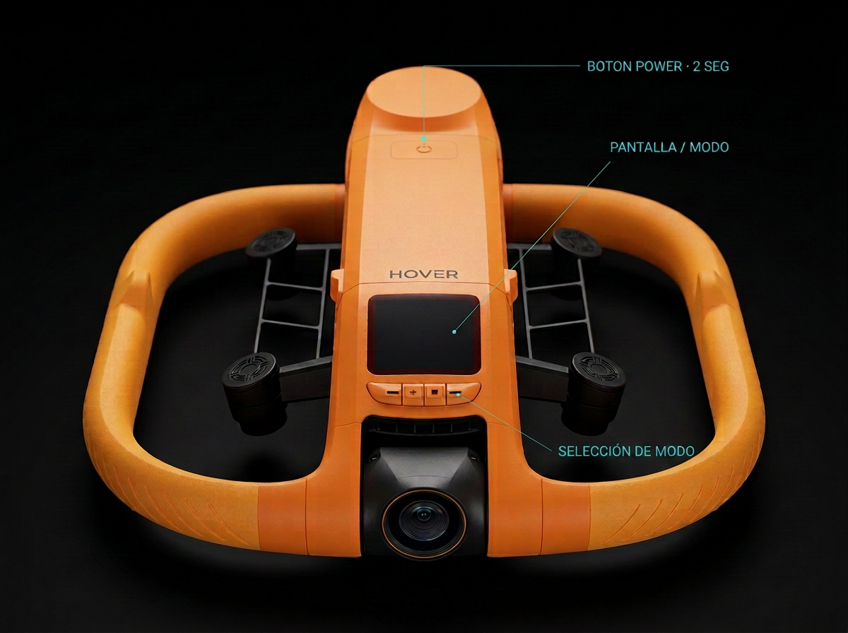 Botones del dron HOVERAir AQUA